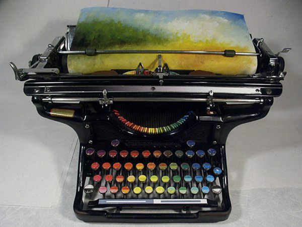 beautiful typewriter for painting paintwriter first color printer