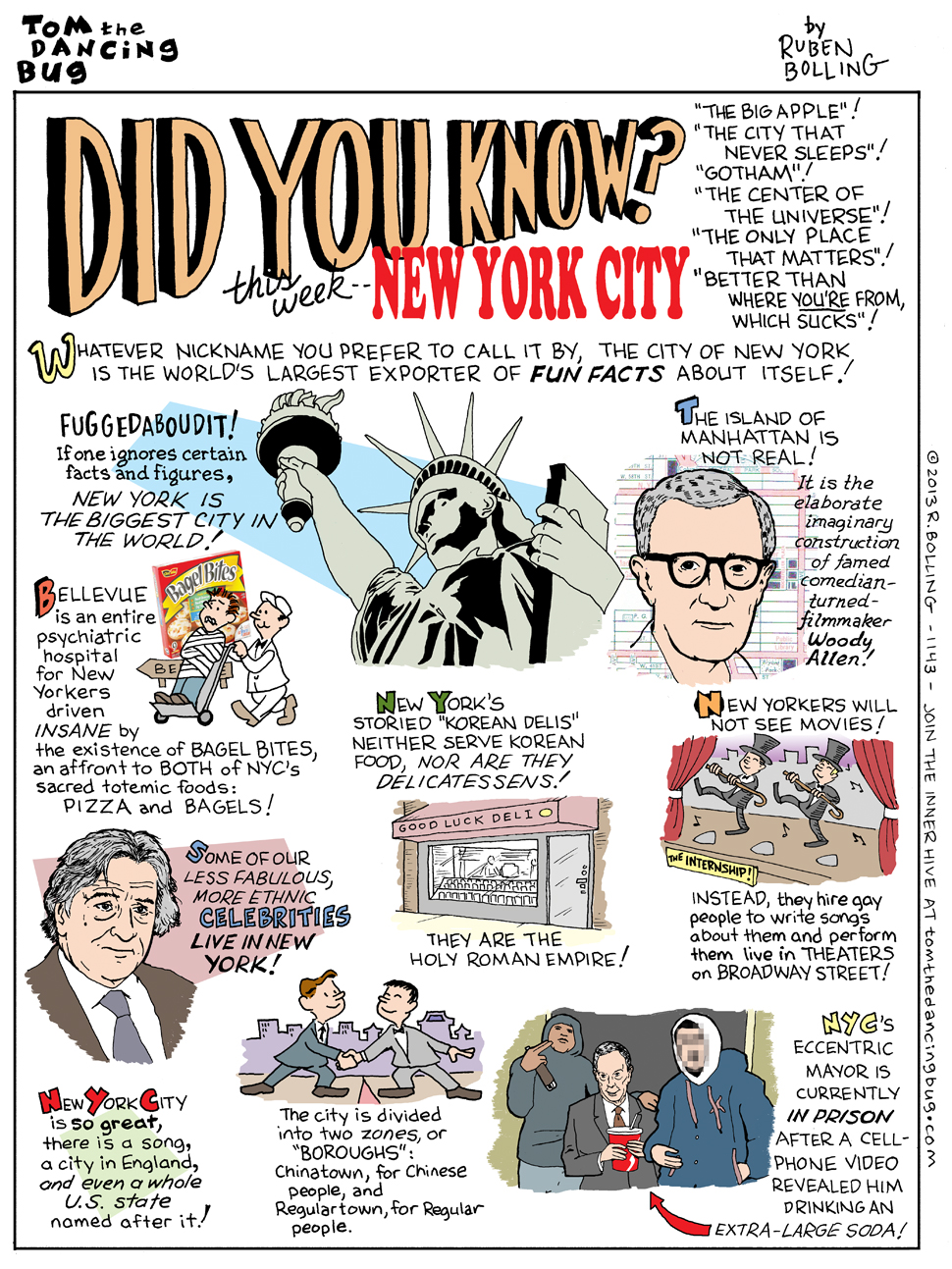 TOM THE DANCING BUG: Did You Know - Fun Facts About NYC! / Boing Boing