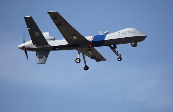 This undated file photo provided by U.S. Customs and Border Protection shows an unmanned drone used to patrol the U.S.-Canadian border.  [Reuters]