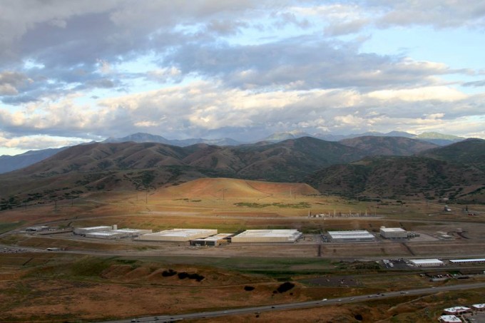 An aerial view of the NSA's Utah data center, taken by activists with the Electronic Frontier Foundation .