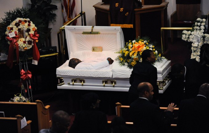 Mourners gather at the funeral service for Eric Garner at Bethel Baptist Church in Brooklyn New York, July 23, 2014. [Reuters]