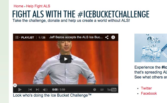 This screengrab from the ALSA website shows a trademark symbol next to the phrase "Ice Bucket Challenge." ALSA has filed for protection over the phrase, though the nonprofit didn't create the campaign.