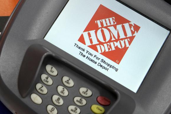 A closeup of an electronic payment station is shown at a Home Depot store in Daly City, California, in this February 21, 2012 file photo.  [REUTERS]