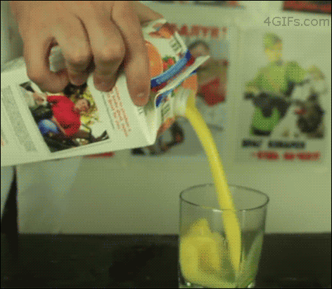 Pouring orange juice from a carton: You're Doing it Wrong
