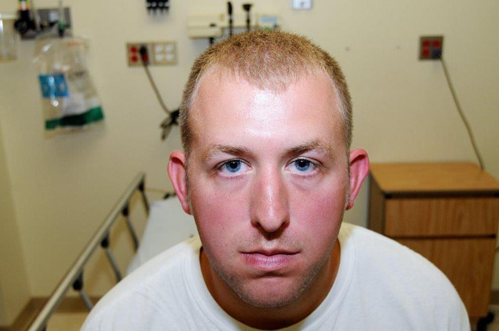 Ferguson police officer Darren Wilson in a photo, presented to the grand jury, taken shortly after the shooting of Michael Brown. REUTERS/St. Louis County Prosecutor's Office