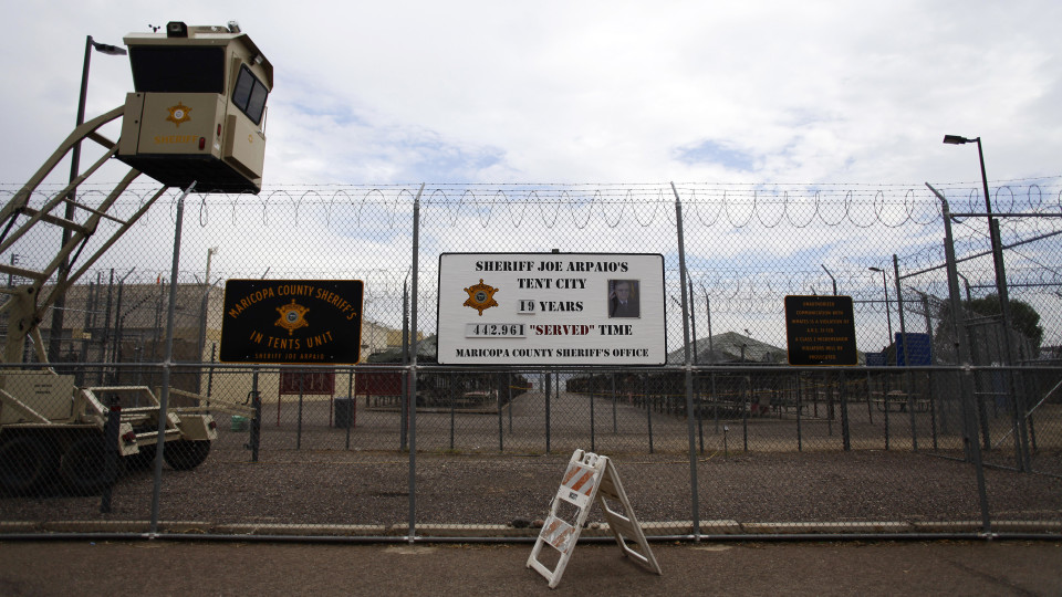 Outside Phoenix's "Tent City" jail REUTERS//Joshua Lott