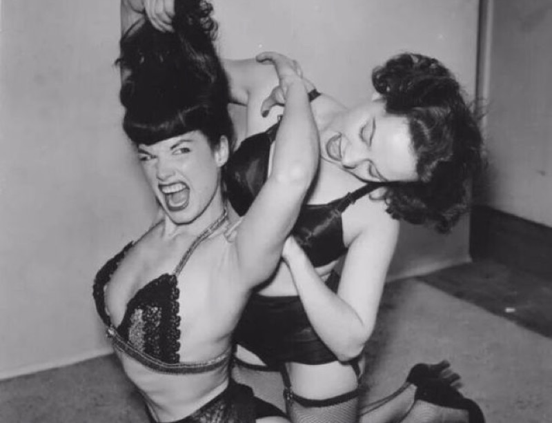 Vintage wrestling catfight