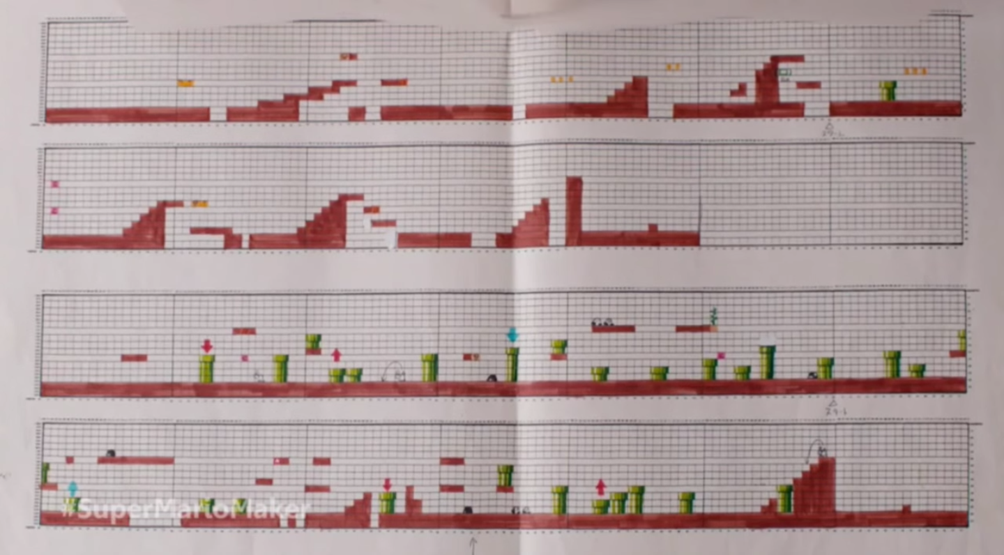 Nintendo used to design Super Mario levels on graph paper / Offworld