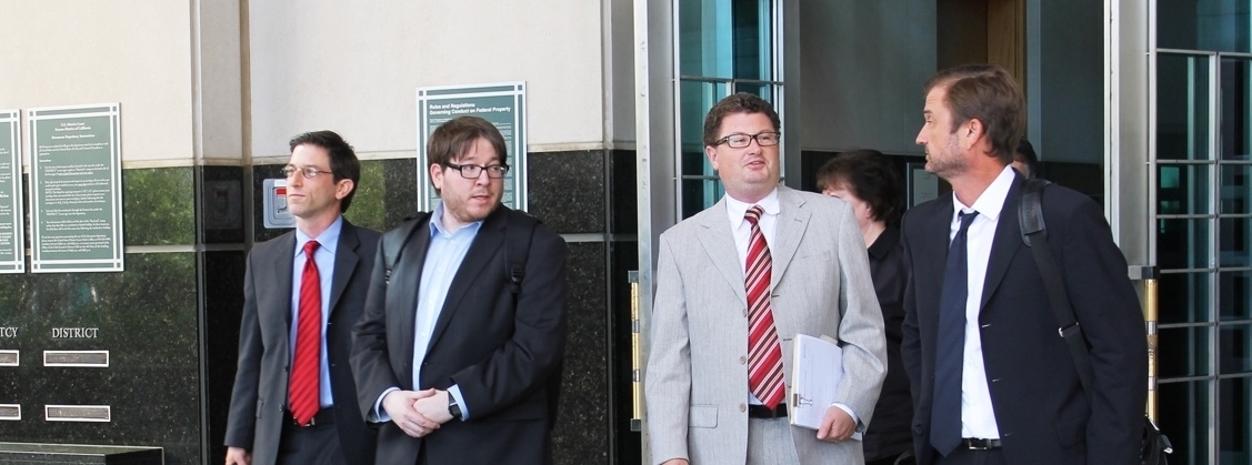 Matthew Keys escorted by his legal team. Photo: Sarah Jeong