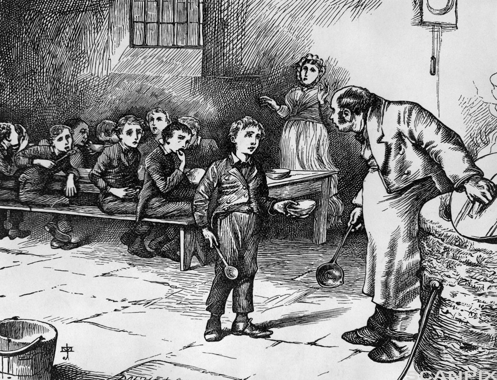 ca. 1870 --- An illustration from Oliver Twist by Charles Dickens. --- Image by  Bettmann/CORBIS