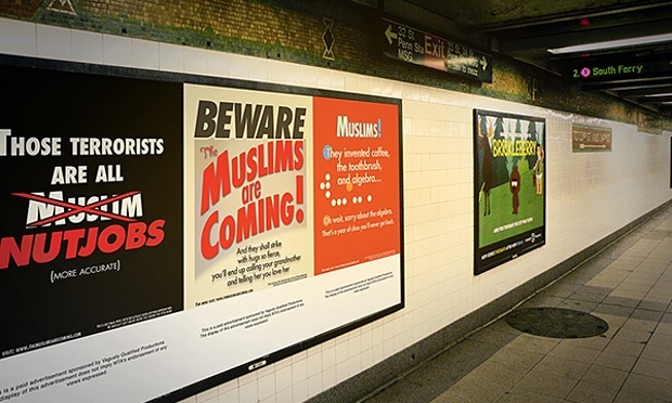 The Muslims Are Coming! ad in NYC subway station.