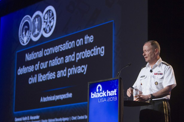 Former NSA chief Keith Alexander at Black Hat 2013 [Reuters]