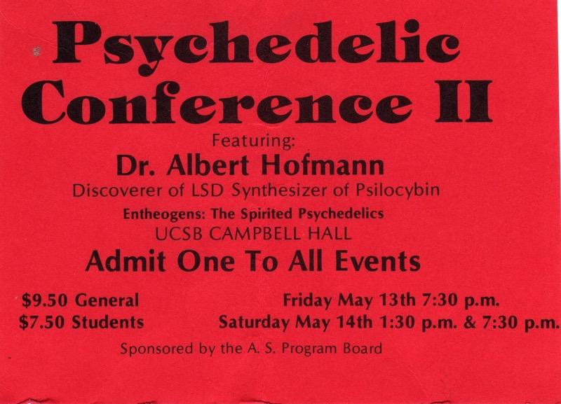 Admission Ticket for Santa Barbara Psychedelic Conference II