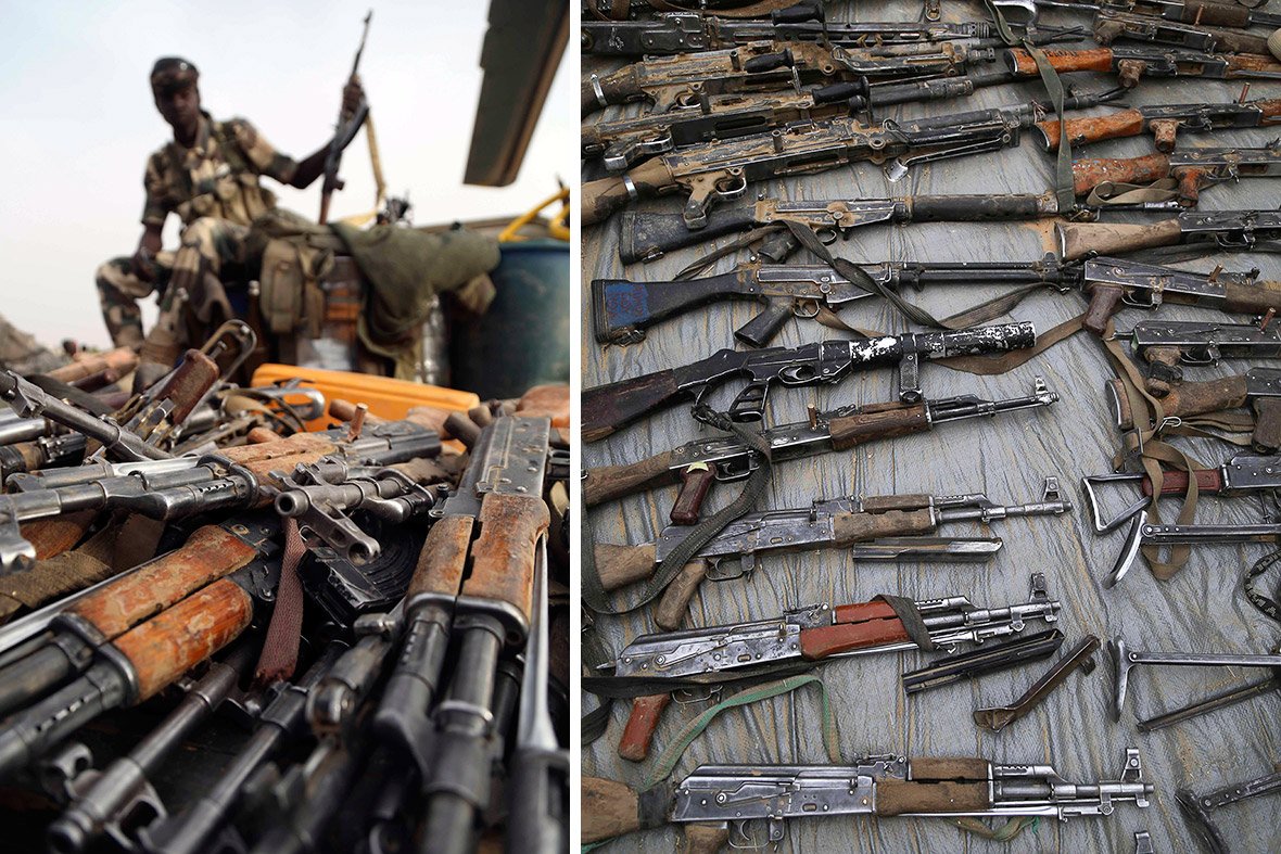 Weapons captured from Boko Haram. [Reuters]