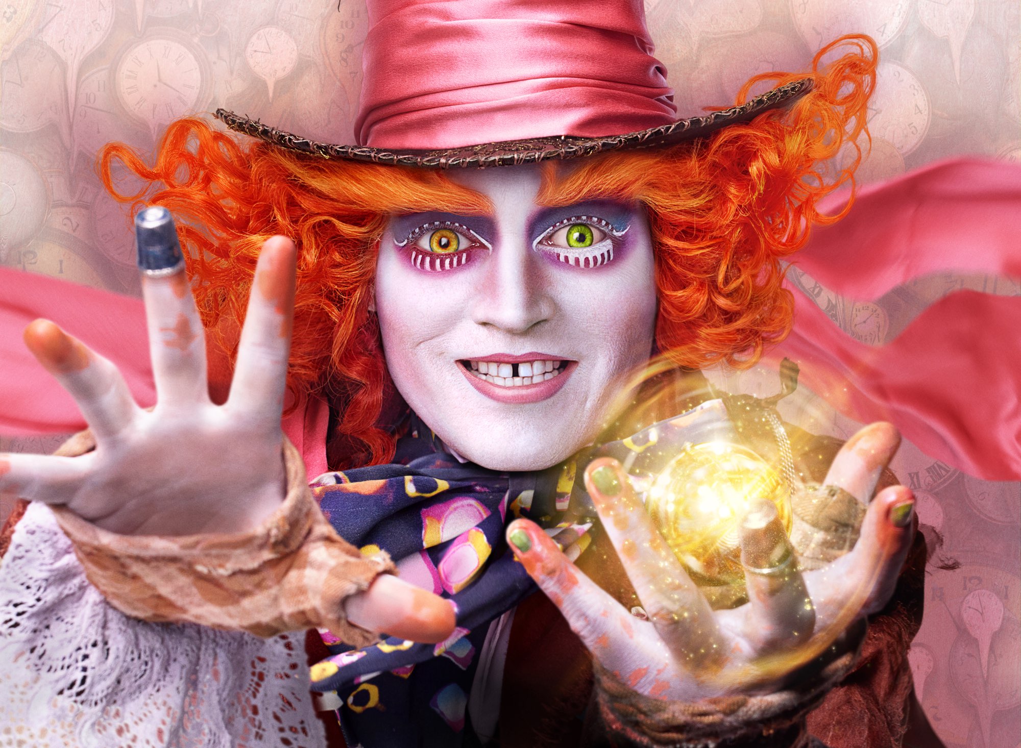 Johnny Depp is Hatter in Alice Through the Looking Glass.