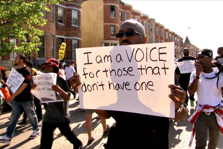 An activist marches during the Black Lives Matter episode of 'Truth and Power.'