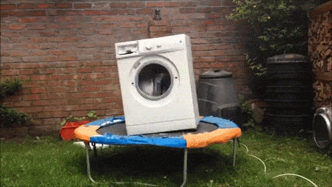 Here's a video of a washing machine with a brick in it bouncing on ...