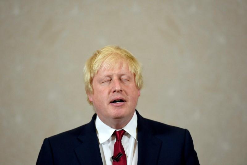 Vote Leave campaign leader, Boris Johnson,  delivering his speech in London, Britain June 30, 2016. REUTERS/Toby Melville