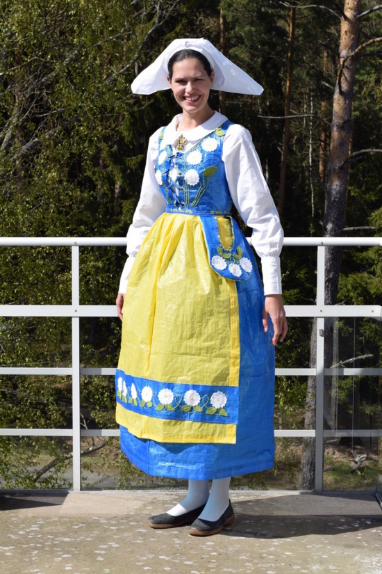 Swedish Traditional Costume Made From Ikea Bags / Boing Boing