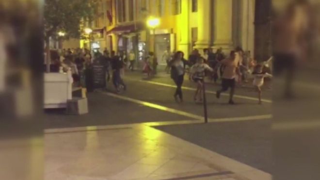 Nice, France: Social media video showed people fleeing after the incident