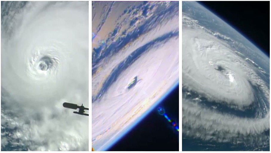 L-R: Hurricanes Lester, Madeline and Gaston seen from ISS Aug. 30. [NASA]