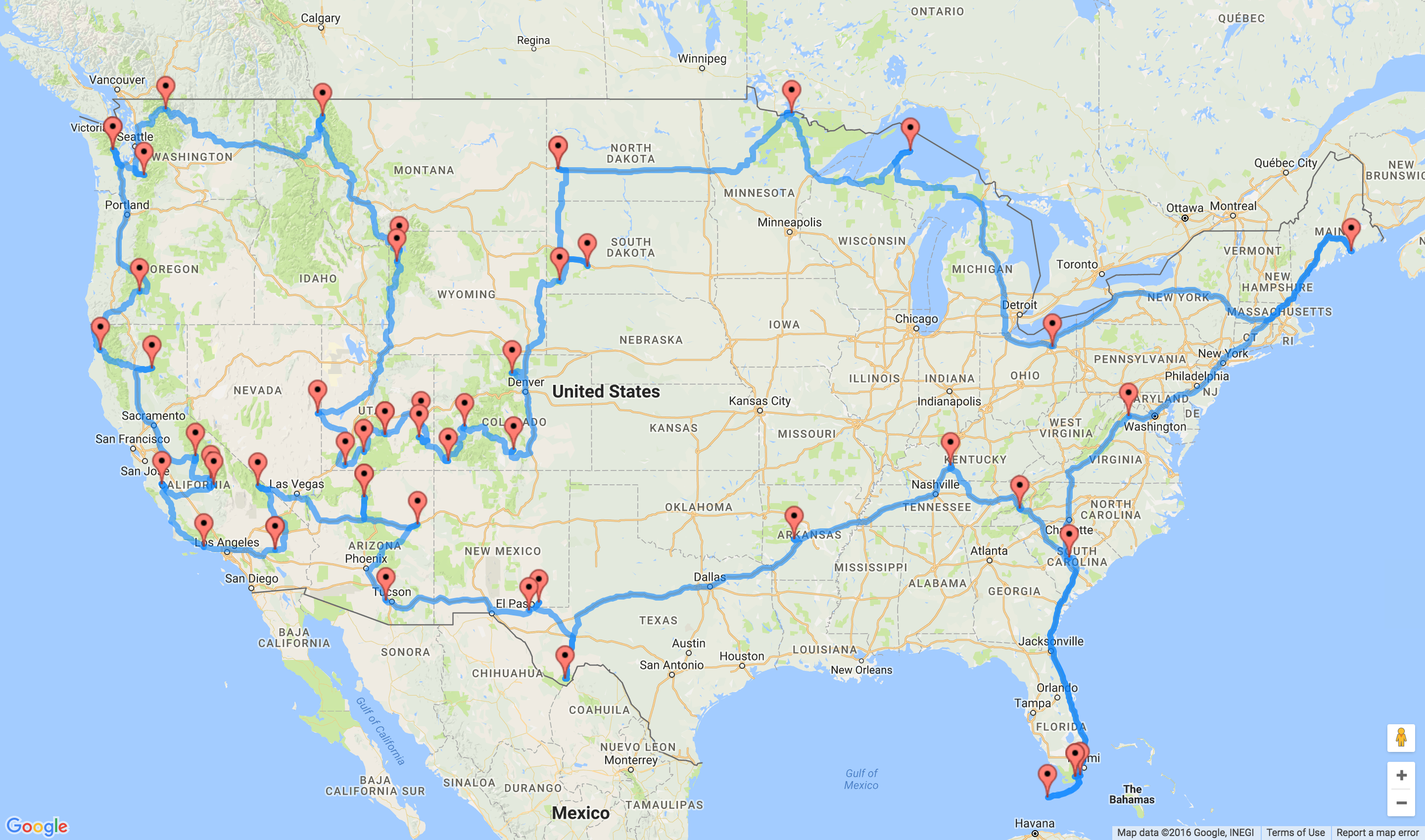 Optimal US National Parks Road Trip