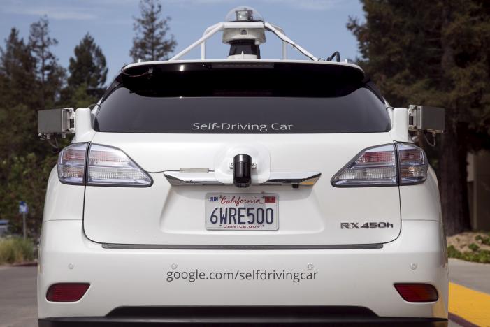 Lexus SUV Google prototype autonomous vehicle in Mountain View, 2015.  REUTERS