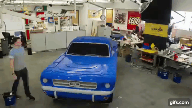 Watch this time-lapse Lego build of life-size 1964 Ford Mustang