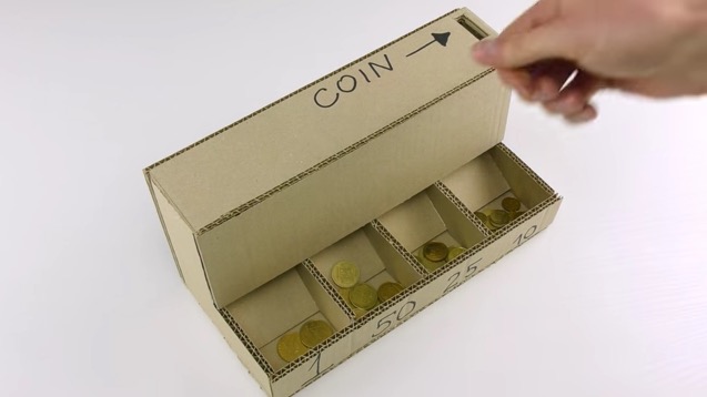 How to make a coin sorting machine from cardboard / Boing Boing