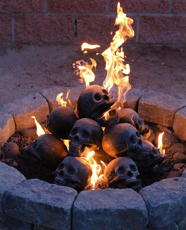 Fireproof Human Skulls For Your Gas Fireplace Barbeque Or Fire