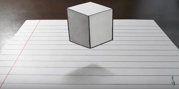 How to draw a levitating cube optical illusion / Boing Boing