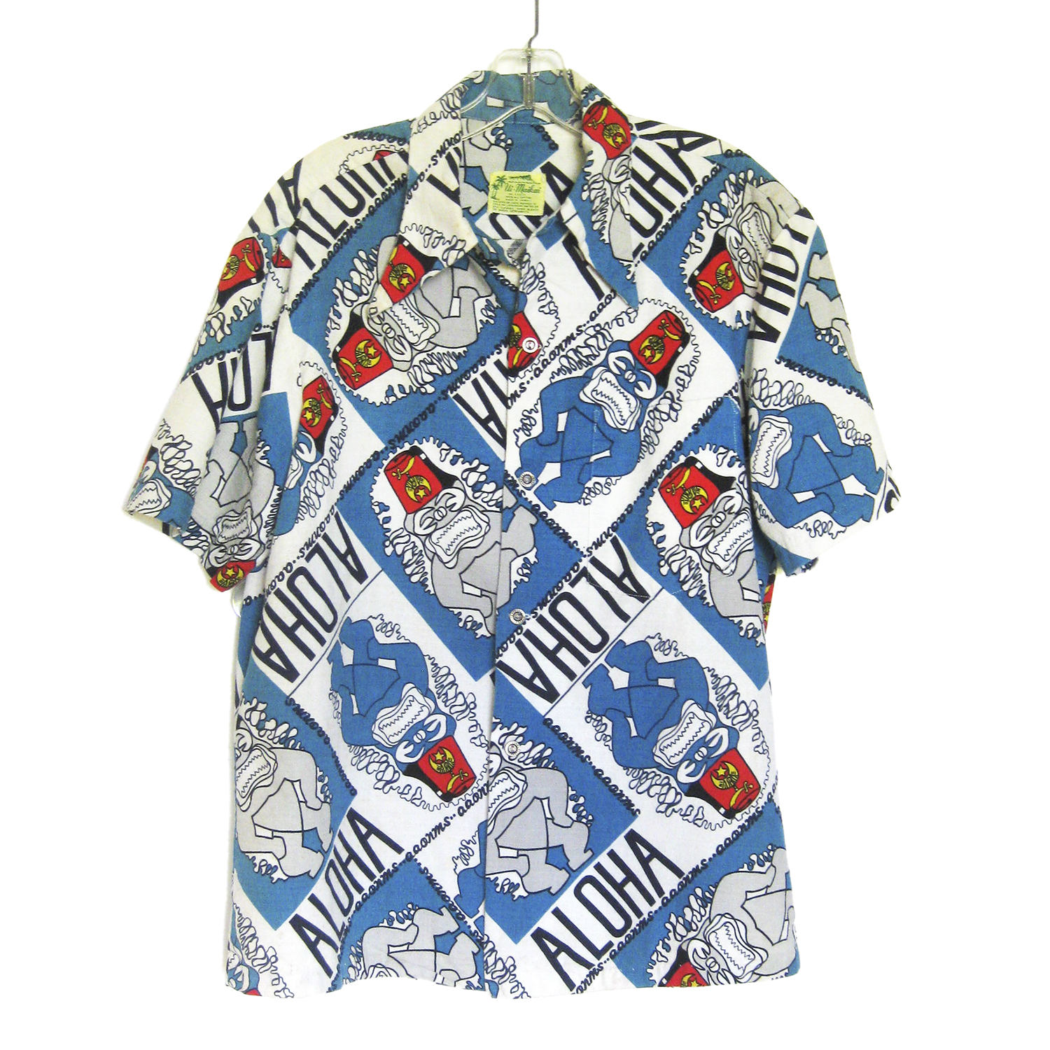 Crazy-cool vintage Aloha shirt: Tikis wearing Shriner fezzes - Pipedot