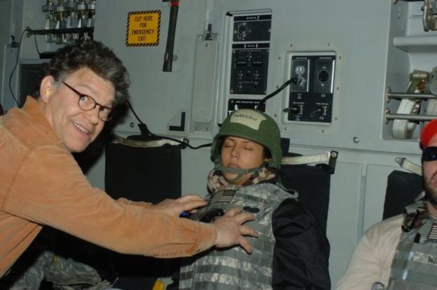 Image result for al franken groping soldier