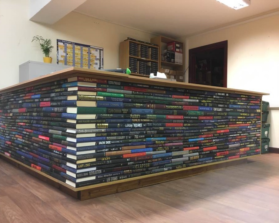 A Gorgeous Reception Desk Made With Books Boing Boing