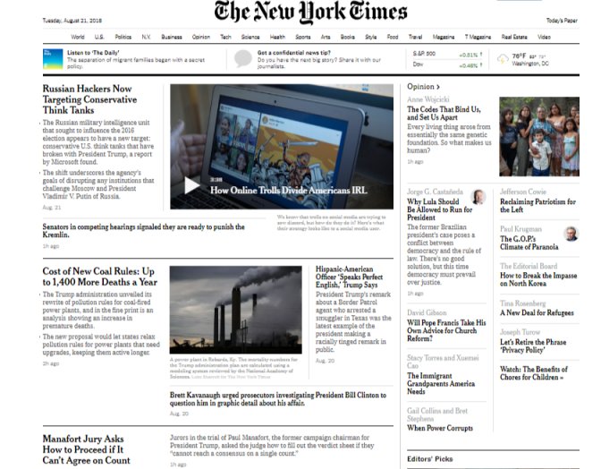 New York Times Removes Reporters Bylines From Homepage Boing Boing