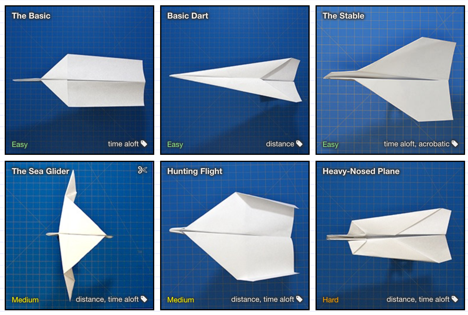 different designs of paper airplanes        
        <figure class=