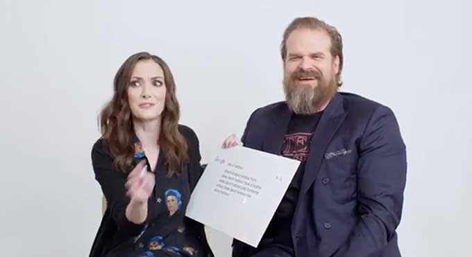 QnA VBage Stranger Things' Winona Ryder & David Harbour answer the web's most searched questions