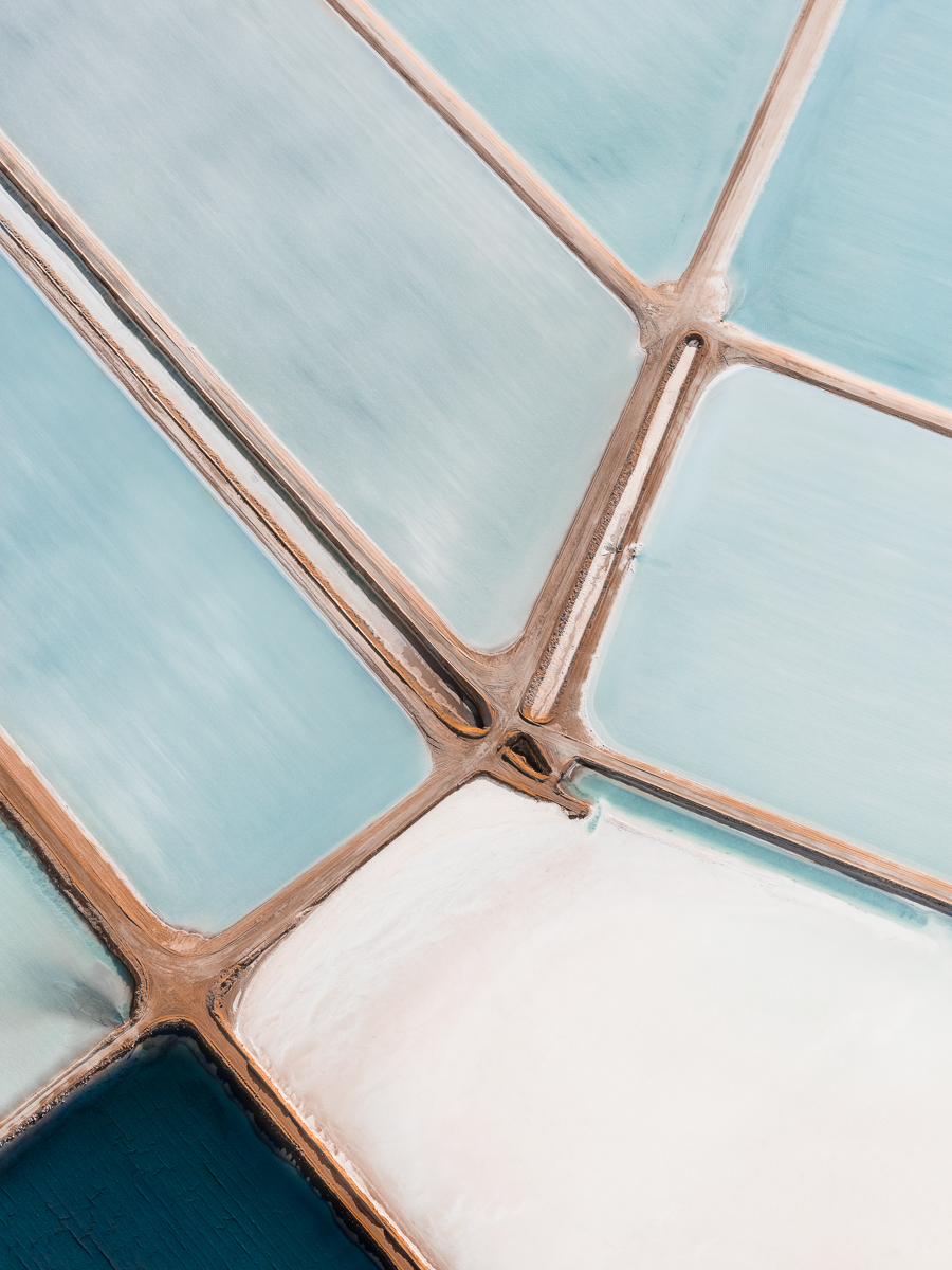 aerial image of sea-salt flats