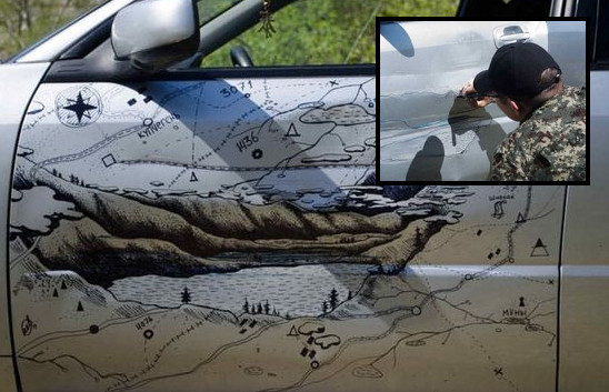 Fixing A Car Door Dent With Fantasy Cartography Boing Boing